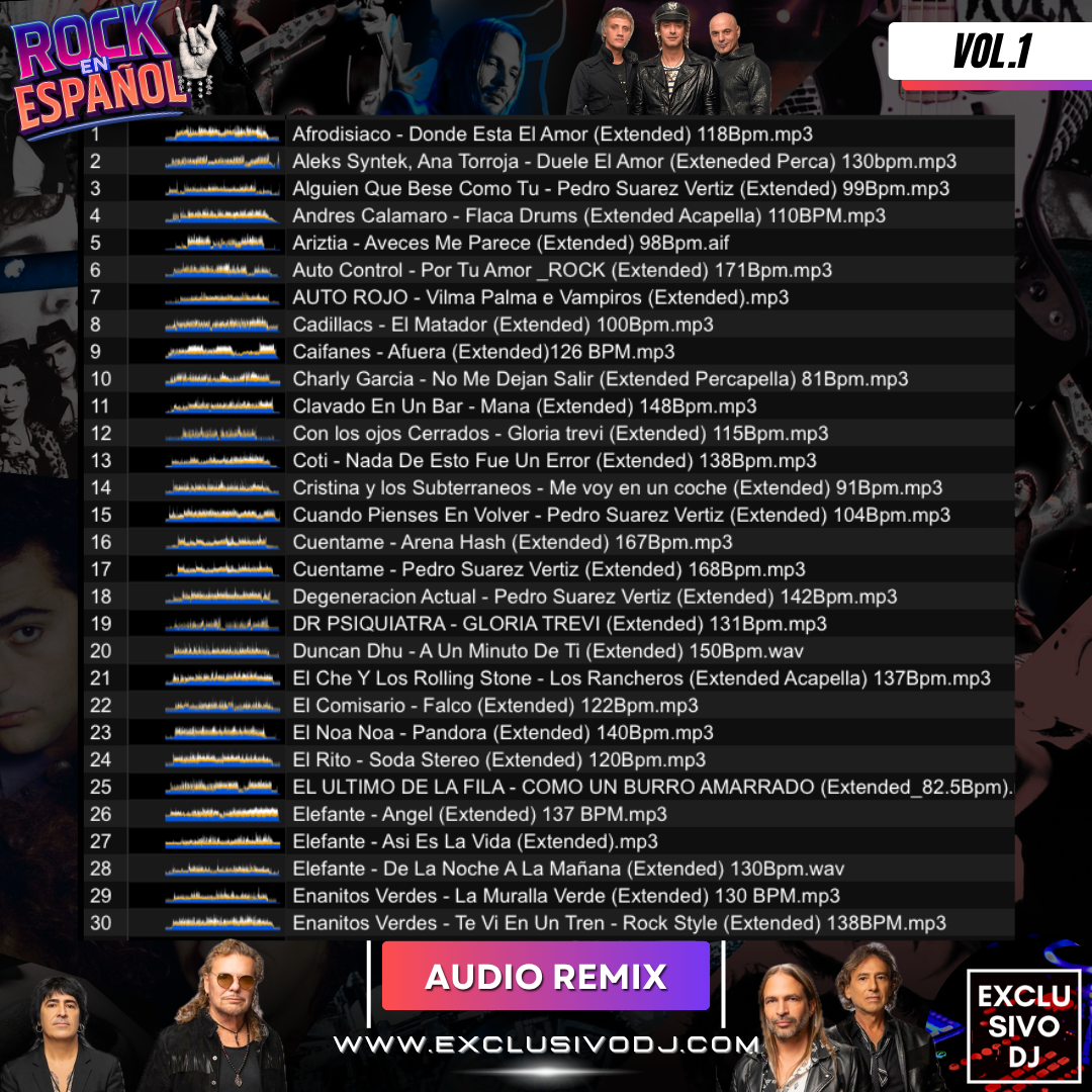 ROCK LATINO EN ESPAÑOL (Vol.1) Audio