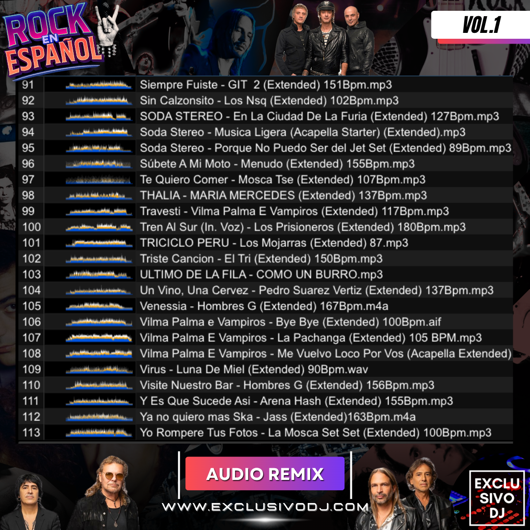 ROCK LATINO EN ESPAÑOL (Vol.1) Audio
