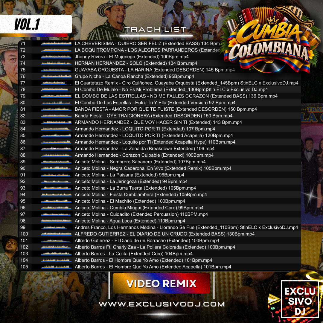 CUMBIA COLOMBIANA & TROPICAL (Extended Vol.1) Video